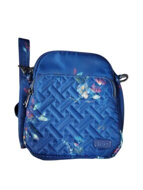 Lug Can Can Convertible Crossbody Bag, Purple Blue Floral Nylon RFID Zip Close